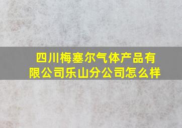 四川梅塞尔气体产品有限公司乐山分公司怎么样