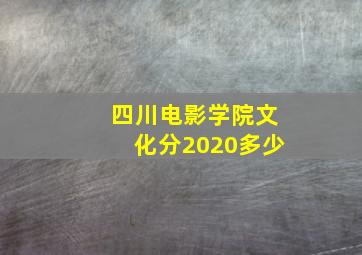 四川电影学院文化分2020多少