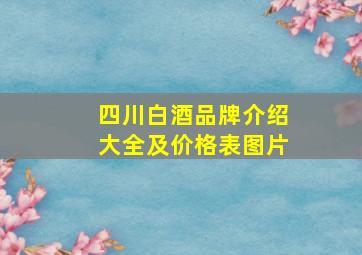 四川白酒品牌介绍大全及价格表图片