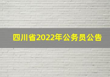 四川省2022年公务员公告