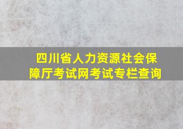 四川省人力资源社会保障厅考试网考试专栏查询