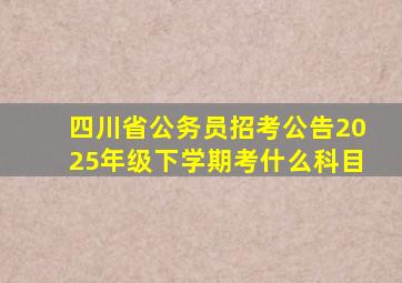 四川省公务员招考公告2025年级下学期考什么科目