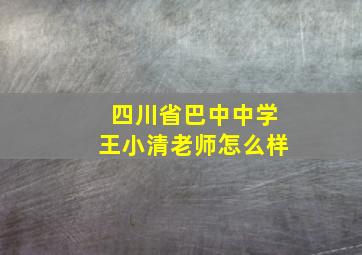 四川省巴中中学王小清老师怎么样