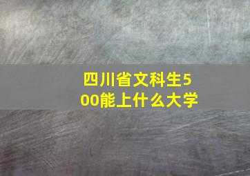 四川省文科生500能上什么大学