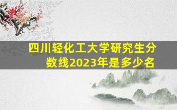 四川轻化工大学研究生分数线2023年是多少名