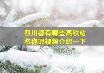 四川都有哪些高铁站名称呢视频介绍一下