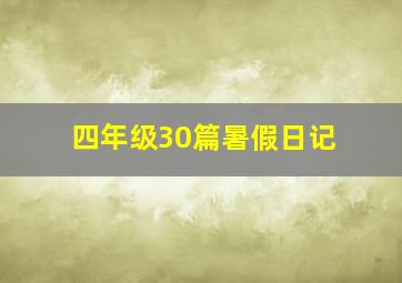 四年级30篇暑假日记