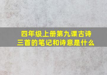 四年级上册第九课古诗三首的笔记和诗意是什么