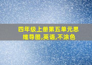 四年级上册第五单元思维导图,英语,不涂色