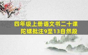 四年级上册语文书二十课陀螺批注9至13自然段