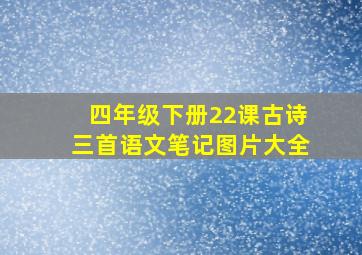 四年级下册22课古诗三首语文笔记图片大全