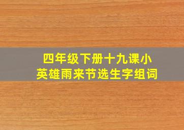 四年级下册十九课小英雄雨来节选生字组词