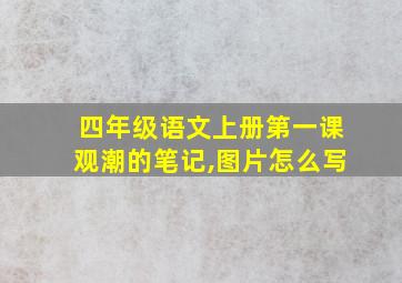 四年级语文上册第一课观潮的笔记,图片怎么写