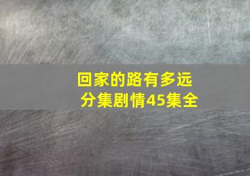 回家的路有多远分集剧情45集全