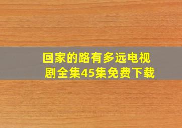 回家的路有多远电视剧全集45集免费下载