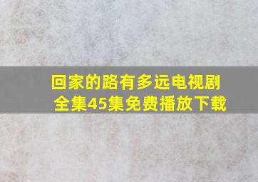 回家的路有多远电视剧全集45集免费播放下载