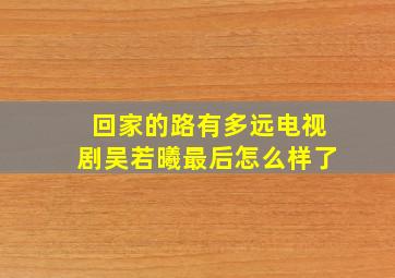 回家的路有多远电视剧吴若曦最后怎么样了