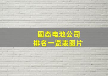 固态电池公司排名一览表图片