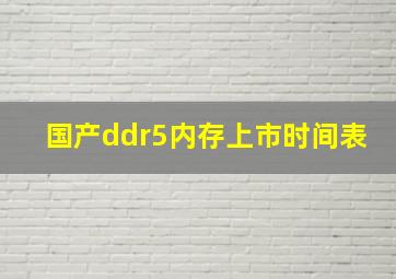 国产ddr5内存上市时间表