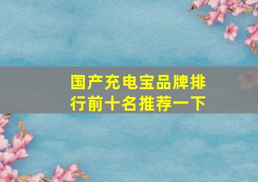 国产充电宝品牌排行前十名推荐一下