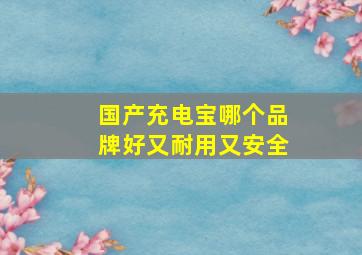 国产充电宝哪个品牌好又耐用又安全