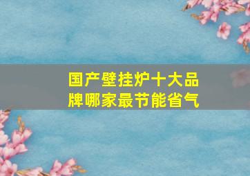 国产壁挂炉十大品牌哪家最节能省气