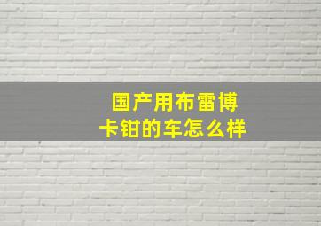 国产用布雷博卡钳的车怎么样