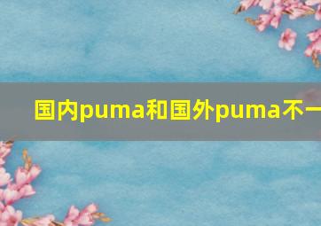 国内puma和国外puma不一样