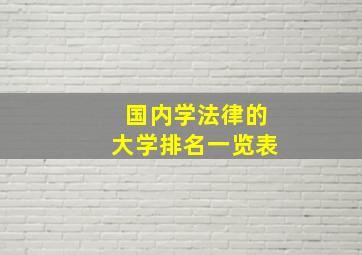 国内学法律的大学排名一览表