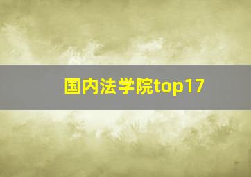 国内法学院top17