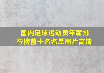 国内足球运动员年薪排行榜前十名名单图片高清