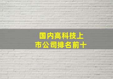 国内高科技上市公司排名前十