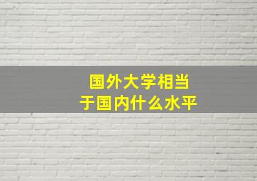 国外大学相当于国内什么水平