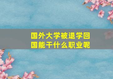 国外大学被退学回国能干什么职业呢