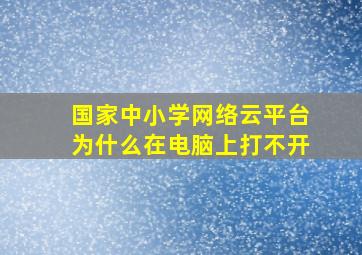 国家中小学网络云平台为什么在电脑上打不开