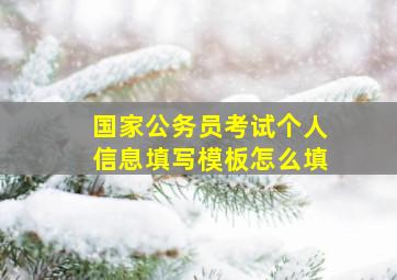 国家公务员考试个人信息填写模板怎么填