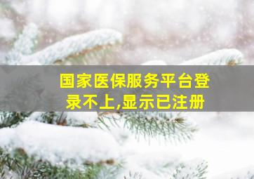 国家医保服务平台登录不上,显示已注册