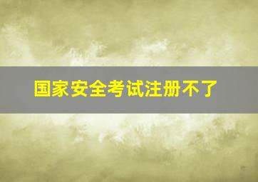 国家安全考试注册不了