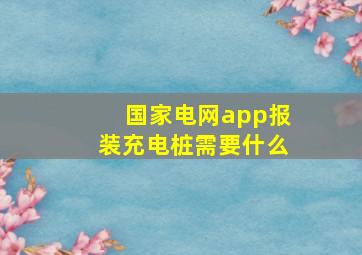 国家电网app报装充电桩需要什么