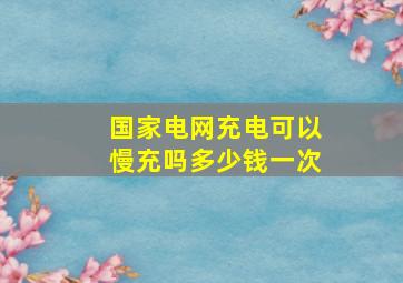 国家电网充电可以慢充吗多少钱一次