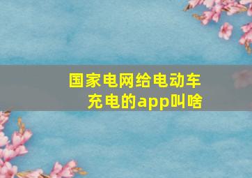 国家电网给电动车充电的app叫啥