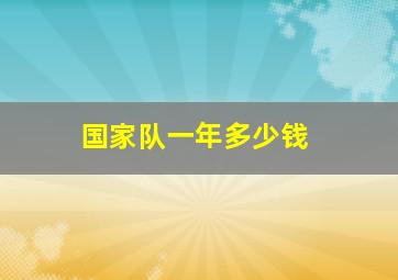 国家队一年多少钱