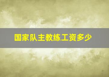 国家队主教练工资多少