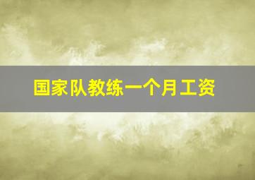 国家队教练一个月工资