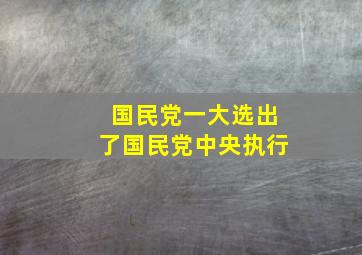 国民党一大选出了国民党中央执行