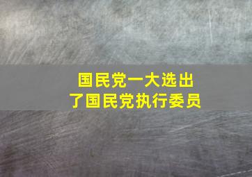 国民党一大选出了国民党执行委员