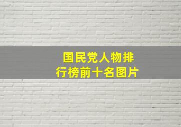 国民党人物排行榜前十名图片