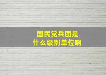 国民党兵团是什么级别单位啊