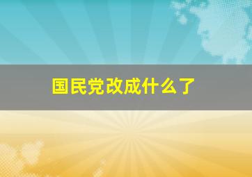 国民党改成什么了