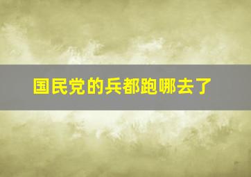 国民党的兵都跑哪去了